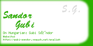 sandor gubi business card